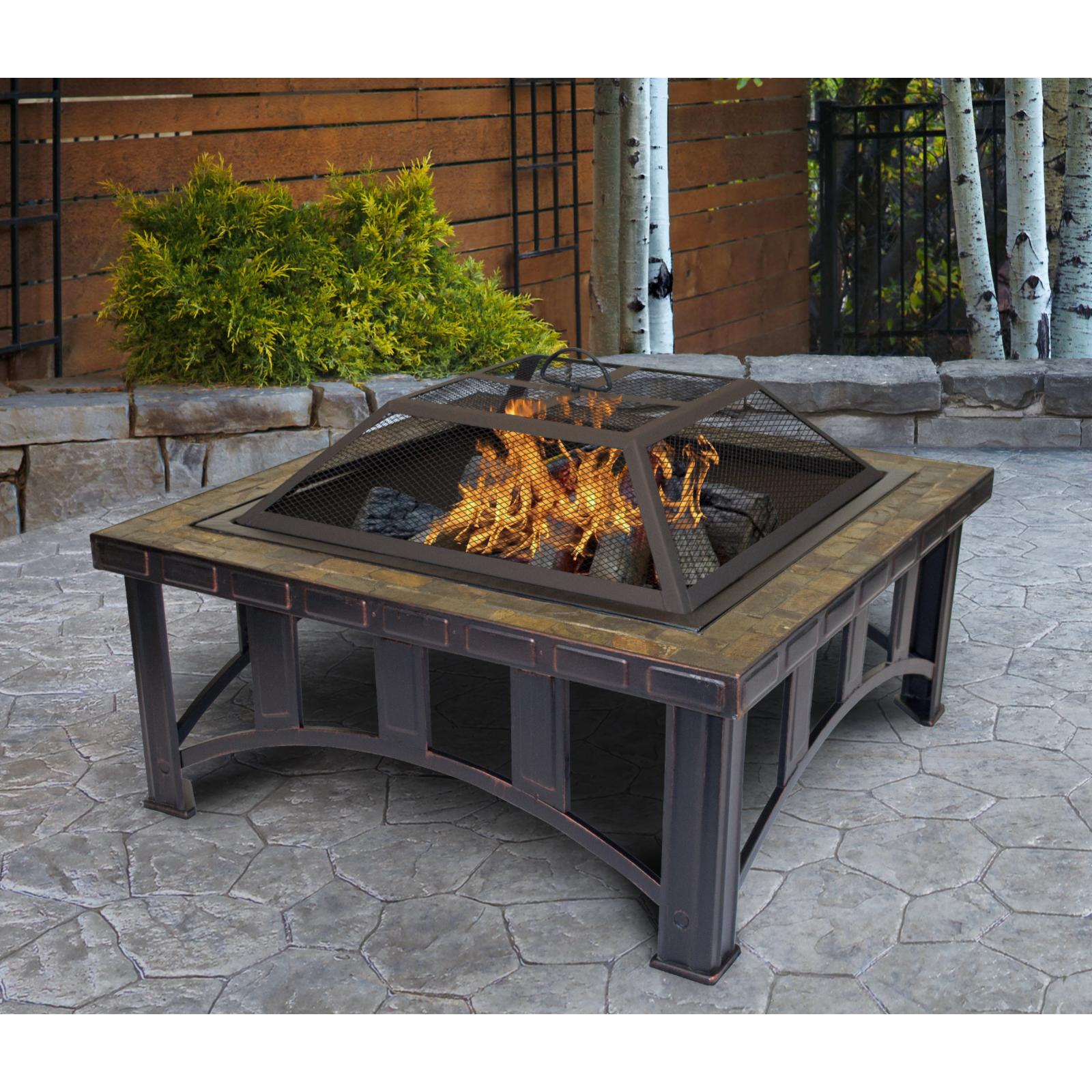 Outdoor Leisure Products Decorative Slate 30 inch Square Steel Fire Pit - image 4 of 7