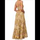 thumbnail image 2 of Vestido de Verano con Estampado Floral para Mujer, con Tirantes Finos, Aberturas y Lazo en la Parte Delantera, Holgado, Estilo Bohemio. Amarillo-Verde M, 2 of 5