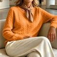 thumbnail image 5 of Auralook Women Knit Button Front Cardigan Round‑Neck Long‑Sleeve Knit Sweater Classic Solid Outerwear for Fall Winter Daily Wear, 5 of 6