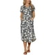 thumbnail image 2 of VESTIDO CASUAL DE VERANO PARA MUJER CON CUELLO EN V Y MANGA CORTA, HOLGADO CON BOLSILLOS, ESTAMPADO FLORAL, M GRIS VERDE, 2 of 6