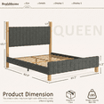 thumbnail image 4 of Brafabhome Queen Bed Frame with Upholstered Headboard, Modern Wood Bed Frame with Solid Wood Posts, No Box Spring Needed, Gray Linen, 4 of 8