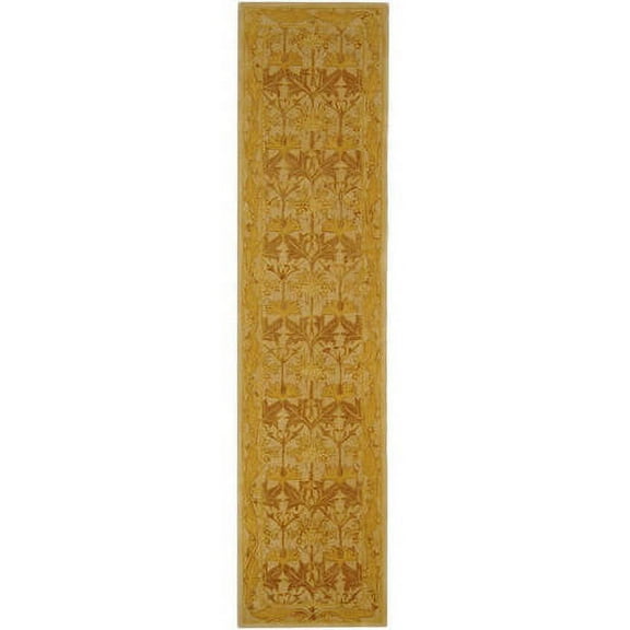 SAFAVIEH Anatolia Susan Floral Wool Runner Rug, Beige/Gold, 2'3" x 10'