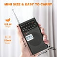 thumbnail image 4 of AM FM Radio Portable, NOAA Weather Radio, Transistor Radio 2AA Battery Operated with Long Range Reception, Loud Speaker, Transistor Antenna, Earphone Jack, Small Gifts for Seniors Elderly, 4 of 7