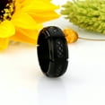 thumbnail image 3 of 8MM Comfort Fit Titanium Wedding Band Matte Finish Black CZ Titanium Ring (Size 6 to 15), 3 of 4