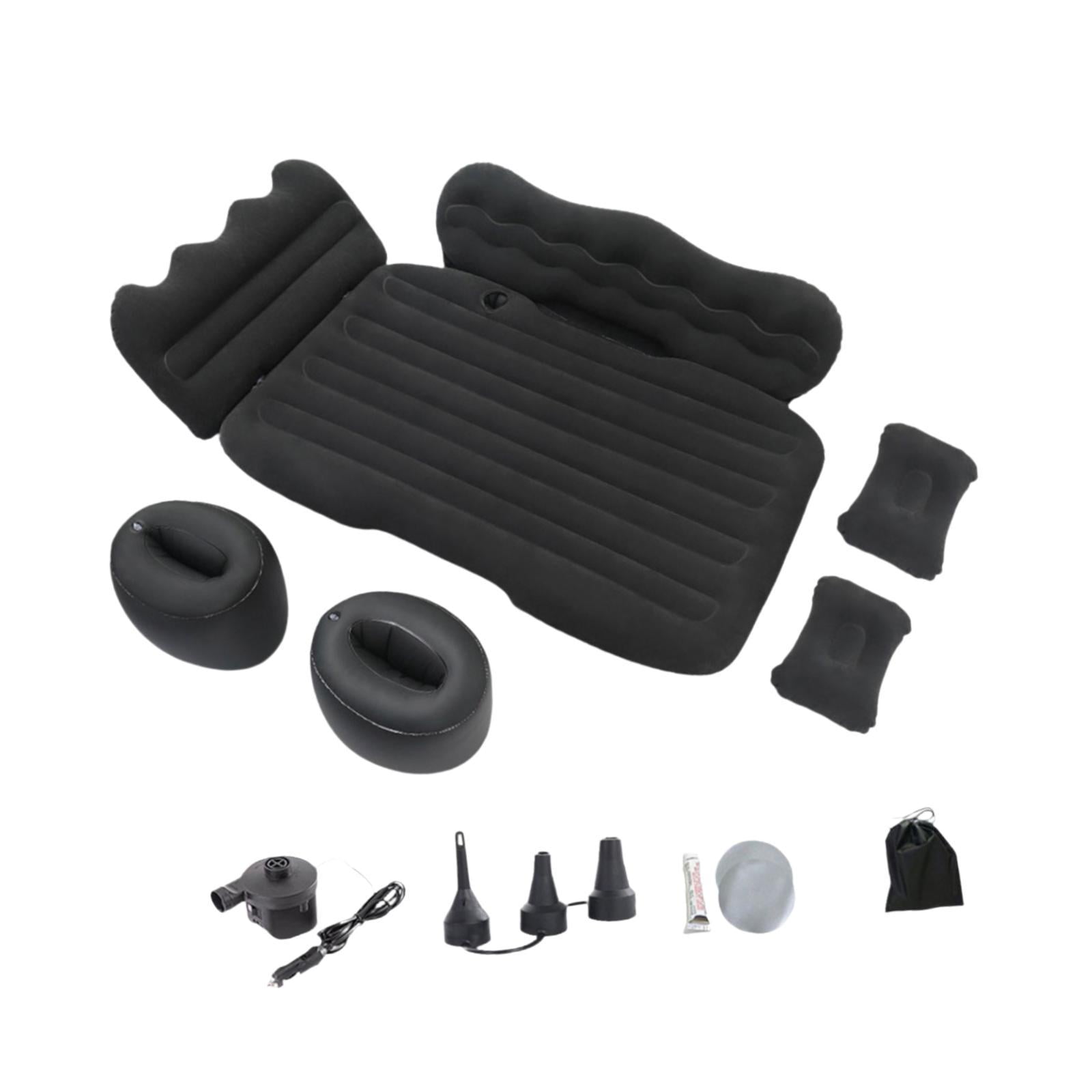 Wswqop Generic Inflatable Car Air Mattress Backseat Sleeping Bed Pillow Automotive Road Black