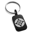 thumbnail image 1 of Stainless Steel Takahashi Samurai Crest Engraved Small Rectangle Dog Tag Charm Keychain Keyring, 1 of 1