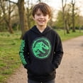 thumbnail image 2 of Jurassic Park Boys Pullover Hoodie, Dinosaur Graphic Fleece Sweatshirt, Black, Sizes 420, 2 of 9