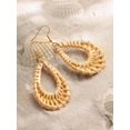 thumbnail image 3 of Boho Chic Handmade Rattan Wood Dangle Drop Earrings for Women, Bohemian Summer Beach Statement Jewelry Gift for Women, 3 of 7