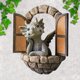 thumbnail image 4 of Escultura de dragón para decoración de pared de patio, hermosa estatua de dragón de resina para jardín, pequeño dragón meditando frente a la ventana, figuras artísticas decorativas, 4 of 4