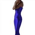 thumbnail image 3 of Vestido Midi de Satén y Seda con Tirantes Finos para Mujer, con Cuello Vuelto, para Fiesta, Cóctel o Noche. Azul M, 3 of 8