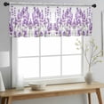 thumbnail image 2 of Purple Lavender Valance Curtains for Kitchen/Living Room/Bathroom/Bedroom Window, Rod Pocket Small Topper Half Short Window Curtains Voile Sheer Scarf, Farmhouse Pastoral Botanical Floral 54"x18", 2 of 8
