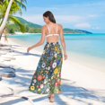 thumbnail image 7 of FORMRS Womens Long Sarong Beach Wrap Semi-Sheer Bikini Skirt Bathing Swimsuit Cover Up, Green Floral Garden, 7 of 7