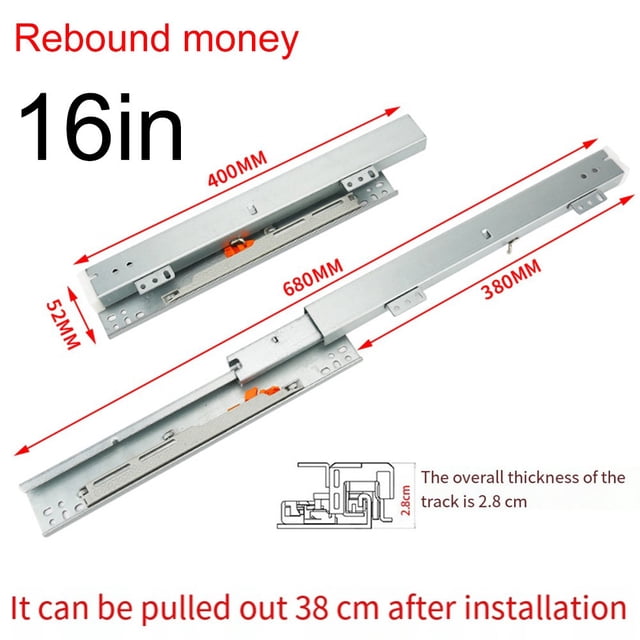 suyin Drawer Slides Close Furniture Sliding Track Floor Mounting Guides Drawer Display Cabinet Damping Buffering Rebound Slide