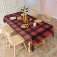 thumbnail image 3 of Red and Black Christmas Plaid Pattern Rectangle Tablecloth 60"x102",Waterproof Polyester Rectangle Table Cloth, Wipeable Spillproof Polyester Tablecloth for Dining, Camping, Indoor and Outdoor, 3 of 6