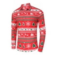 thumbnail image 3 of Mens Christmas Shirt Xmas Holiday Party Shirts Long Sleeve Snow Print Christmas Tree Shirt, 3 of 9