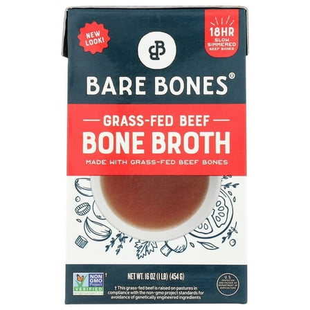 Bare Bones Bone Broth Paleo Grassfed Beef -- 16 fl oz Pack of 2