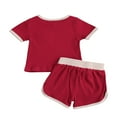 thumbnail image 3 of OUSITAID T-shirt à Manches Courtes + Short 2pcs pour Filles en Bas Âge, 3 of 5