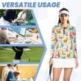 thumbnail image 6 of Uorisanigo Colorful Easter Rabbit Women's Golf Top Breathable Fashion Moisture Wicking Casual Tennis Activewear Versatile Long Sleeve Quarter Zip Pullover, 6 of 7