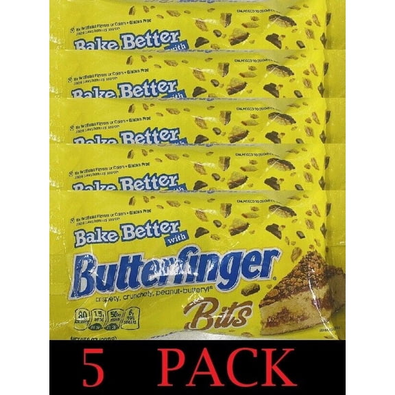 5x BUTTERFINGER BITS Premium Baking Chips 8 oz Bag - BAKE BETTER - 5 PACK