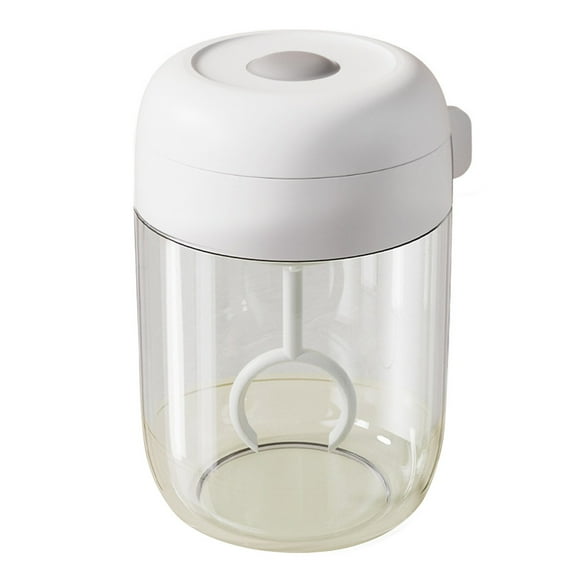 12oz Electric Milk Frother Cup - Self-Stirring Travel Mug with Lid for Coffee, Matcha & Hot Chocolate - Automatic Mixing Glass Cup for Home/Office