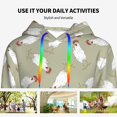 thumbnail image 4 of Fotbe Funny Chicken Pattern Womens Long Sleeve Hoodie, Pullover Hooded Sweatshirt, Kangaroo Pocket Hoodie with Eye-catching Drawstrings-X-Large, 4 of 7
