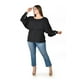 thumbnail image 4 of Blusa diseño tipo capa Roman Fashion /Tallas Extras, 1656 (Negro) negro 40, 4 of 5