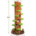 thumbnail image 3 of LHBCraft 88.6" Tall Cat Tree for Indoor Cats, Large Cat Tower with Luxury Cat Condo, Cat Tree Tower with Soft Cushion, Scratching Board, Plush Platform and Top Perch, 3 of 8