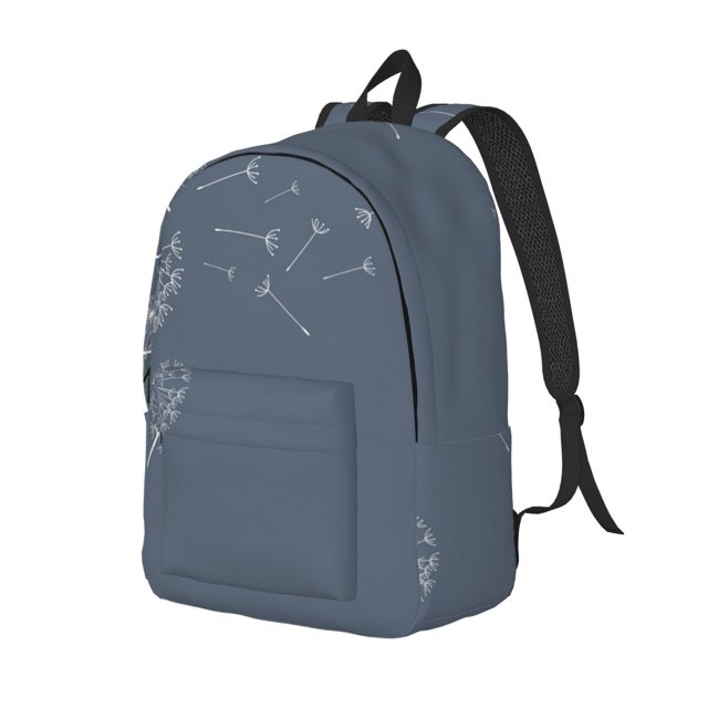 Balery White Dandelion Mochila Clásica Impresa Básica para Viaje, Mochila Escolar Resistente al Agua, Mochila de Lona con Correas Ajustables-Small