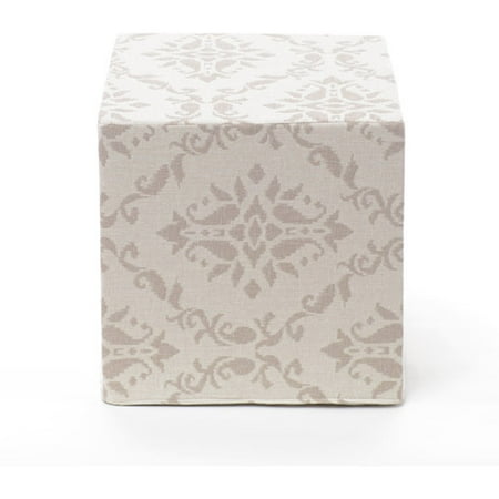 Softline Azure Damask Cube Pouf