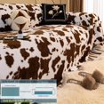 thumbnail image 6 of West Ivory 4-Seater Ultra-Thick Winter Soft Plush Couch Cover – Washable Furniture Protector for Dogs, Pets, Anti-Slip, Anti-Dust Sofa Cushion Cover, Cocoa and White, 133.86 x 66.93 Inches, 6 of 6
