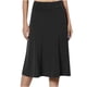 thumbnail image 1 of Faldas Umfun para mujer, lisas, elásticas, de cintura alta, línea A, plisadas, con dobladillo suelto, básicas, informales, versátiles, maxifalda, falda midi, color caqui, talla S, 1 of 5