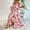 Pink, variant on Women's Boho Wedding Guest Dress Off Shoulder Floral Maxi with High Slit Belt Beach Party Long Dress Green，S