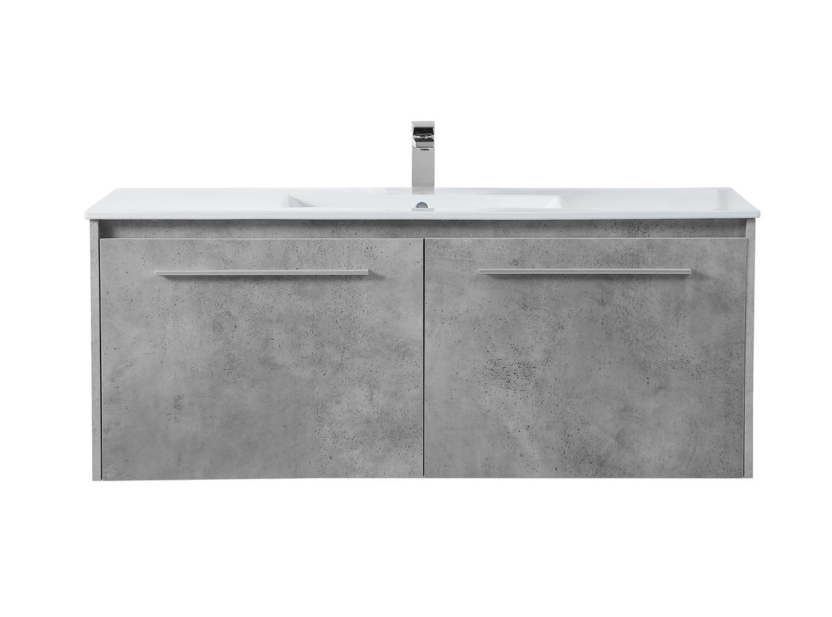 48 inch Single Bathroom Floating Vanity in Concrete Grey