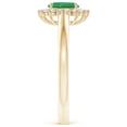 thumbnail image 3 of ANGARA Natural Princess Diana Inspired Emerald Ring with Diamond Halo in 14K Yellow Gold for Women (Size-5x3mm) | May Birthstone, Birthday, Anniversary, Jewelry Gift for Women | Natural Emerald Ring, 3 of 10