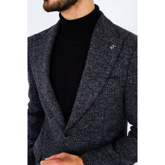 Classic Jacket, Slim Fit 80% Wool Sports and Classic Anthracite Men's Jacket