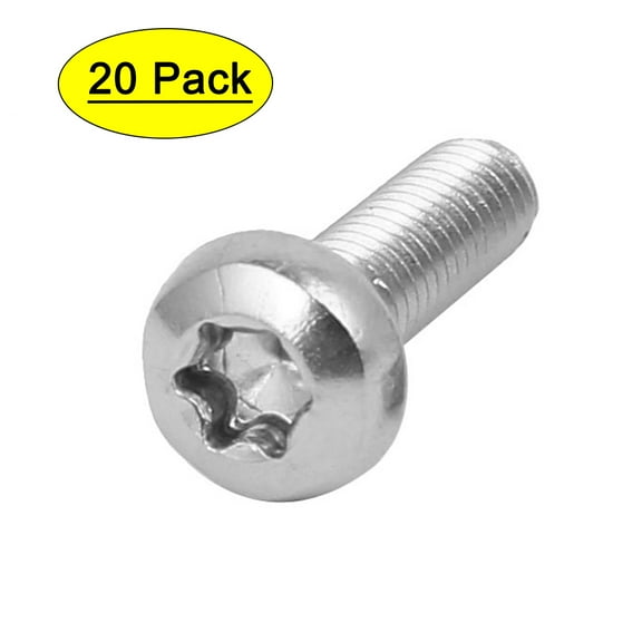 Uxcell M4 x 14mm 316 Stainless Steel Round Torx Head Machine Screw Silver Tone (20-pack)