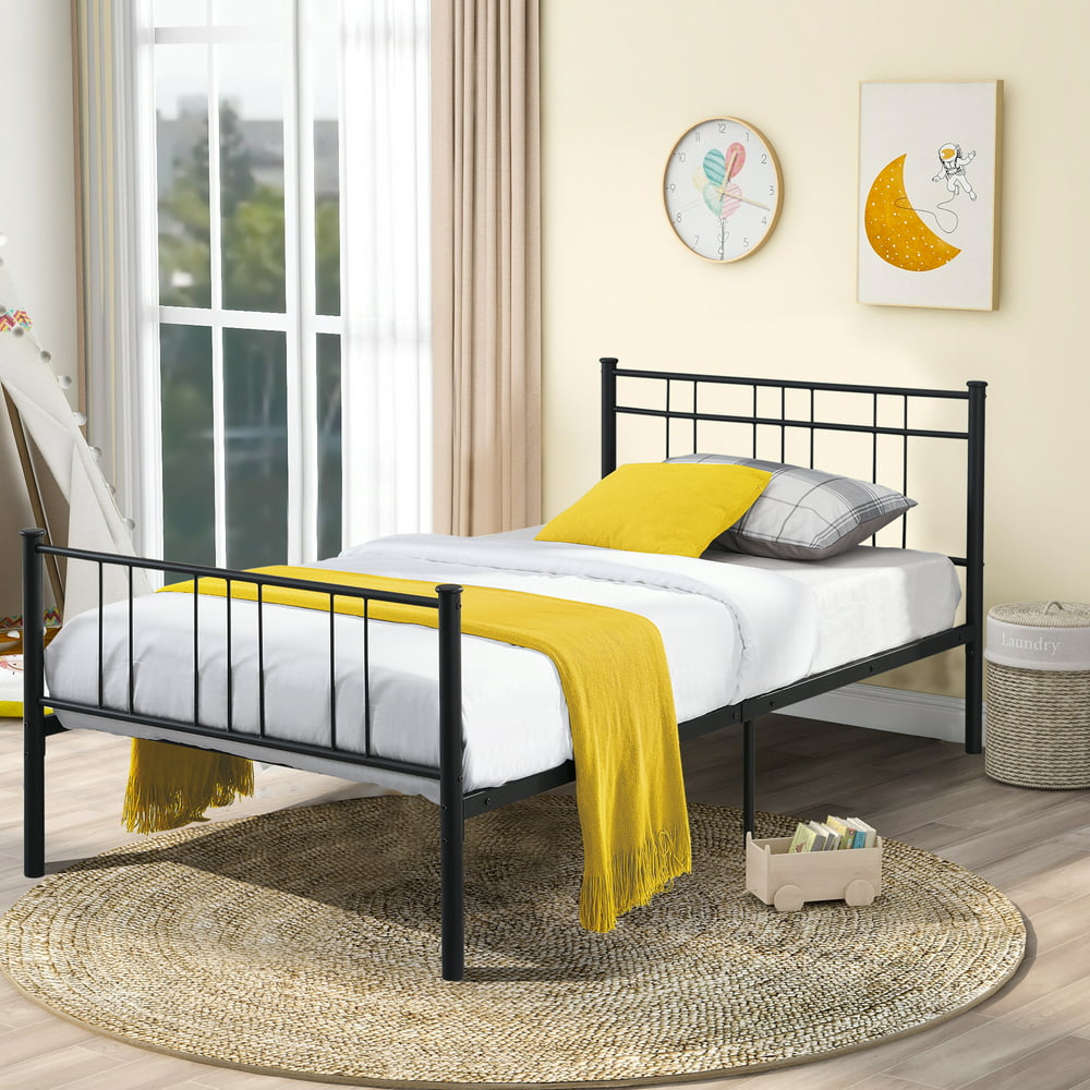 SEVENTH Metal Single Bed Frame, Industrial Twin Bed Frames with