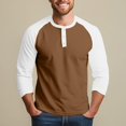 thumbnail image 2 of Men’s Athletic Cotton Baseball T-Shirt Three Quarter Sleeve Casual Top, 2 of 8