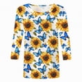 thumbnail image 2 of Towmus Women's Blouses 3/4 Sleeve Summer Tops Crew Neck Womens Trendy Tops Summer Print Shirts Elbow Length Women Tshirts Loose Fit, 2 of 4