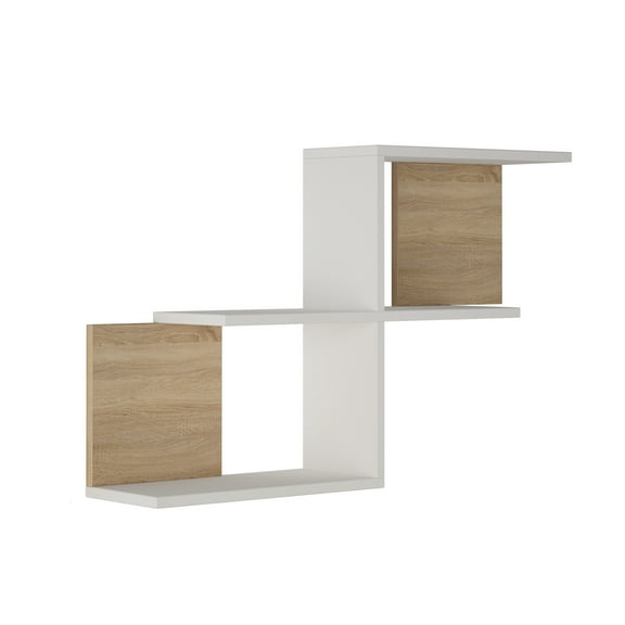 Ada Home Decor Furniture 35.83" 2 Tier White Wilfred Modern Wall Shelf