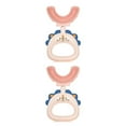 thumbnail image 3 of Cepillo de mano Inteprter silicona en forma de U para niños 2piezas Rosa, 3 of 6