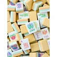 thumbnail image 2 of 4 Layer Mahjong Tiles American Mahjong Tile Set 160 Acrylic Layered Mahjong Tiles with Clear Engraving and Carrying Bag for Home Travel Game Nights (Yellow), 2 of 14