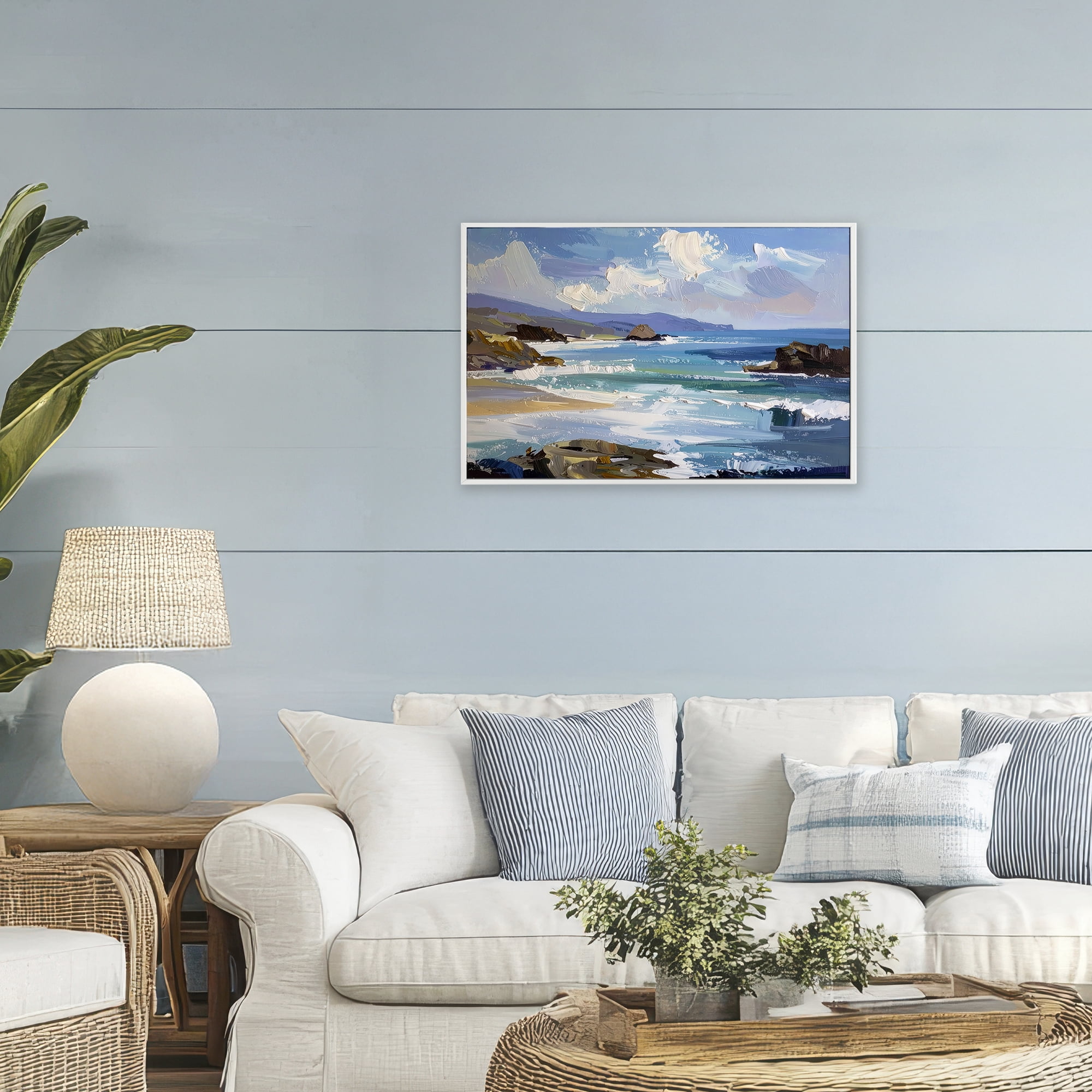 Stupell Industries From Sky To Sea White Framed Giclee Art, design by Alonza Saunders