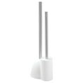 thumbnail image 4 of iDesign Floor Toilet Bowl Brush and Plunger Set for Bathroom, White/Brushed Stainless Steel, 4 of 5