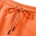 thumbnail image 5 of Hzzrkos Men Casual Loose Solid Color Long Sleeve Hooded Sweatshirt Elastic Waist Pants Set Athletic Style Pullover Hoodie Tracksuit Outfit Orange, 5 of 8
