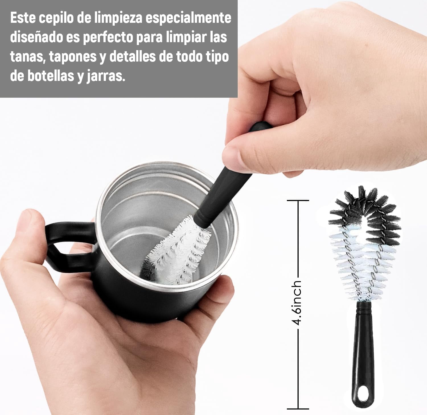 8-Pack Bottle Brushes with Straw Cleaner, Multifunctional Bottle Washing Brush with Hanging Hole, Suitable for Cleaning Bottles, Baby Bottles, Thermoses, and Caps