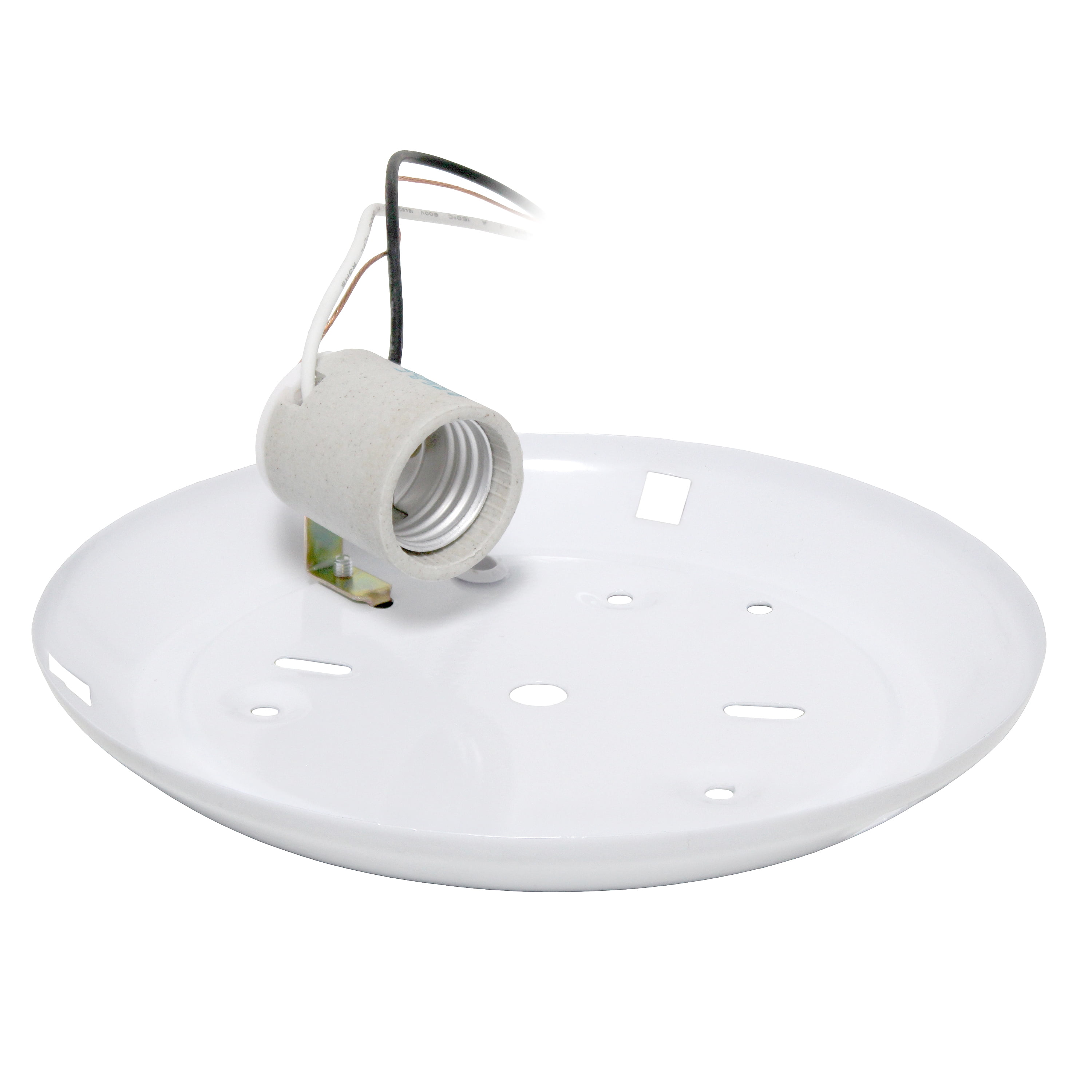 Simple Designs 10" Round Flush Mount Ceiling Light with Scroll Swirl Design, White