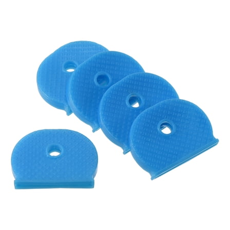 50Pcs Key Cap Cover Tags Keys Identifier Label ID Silicone Sleeve Blue