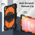 thumbnail image 4 of Funda Resistente a Golpes para Samsung Galaxy Tab S11, Funda Protectora de Silicona + Capa de PC Anti Caída con Asa Giratoria de 360°, Soporte, Correa para el Hombro, Naranja, para Galaxy Tab S11, 4 of 9