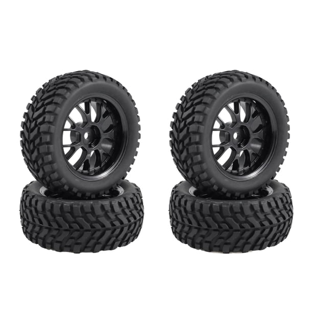 Juego de 4 neumáticos para coche RC, accesorios de goma, banda de rodadura todoterreno, esponja resistente al desgaste. ruedas multirradio